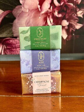 NEW 3-Pc Shea Butter Cleansing Bars Bath & Body Works